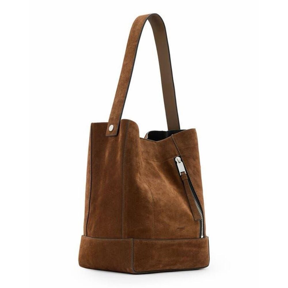 ALLSAINTS Women's Brown Alba Suede Hobo Bag $399